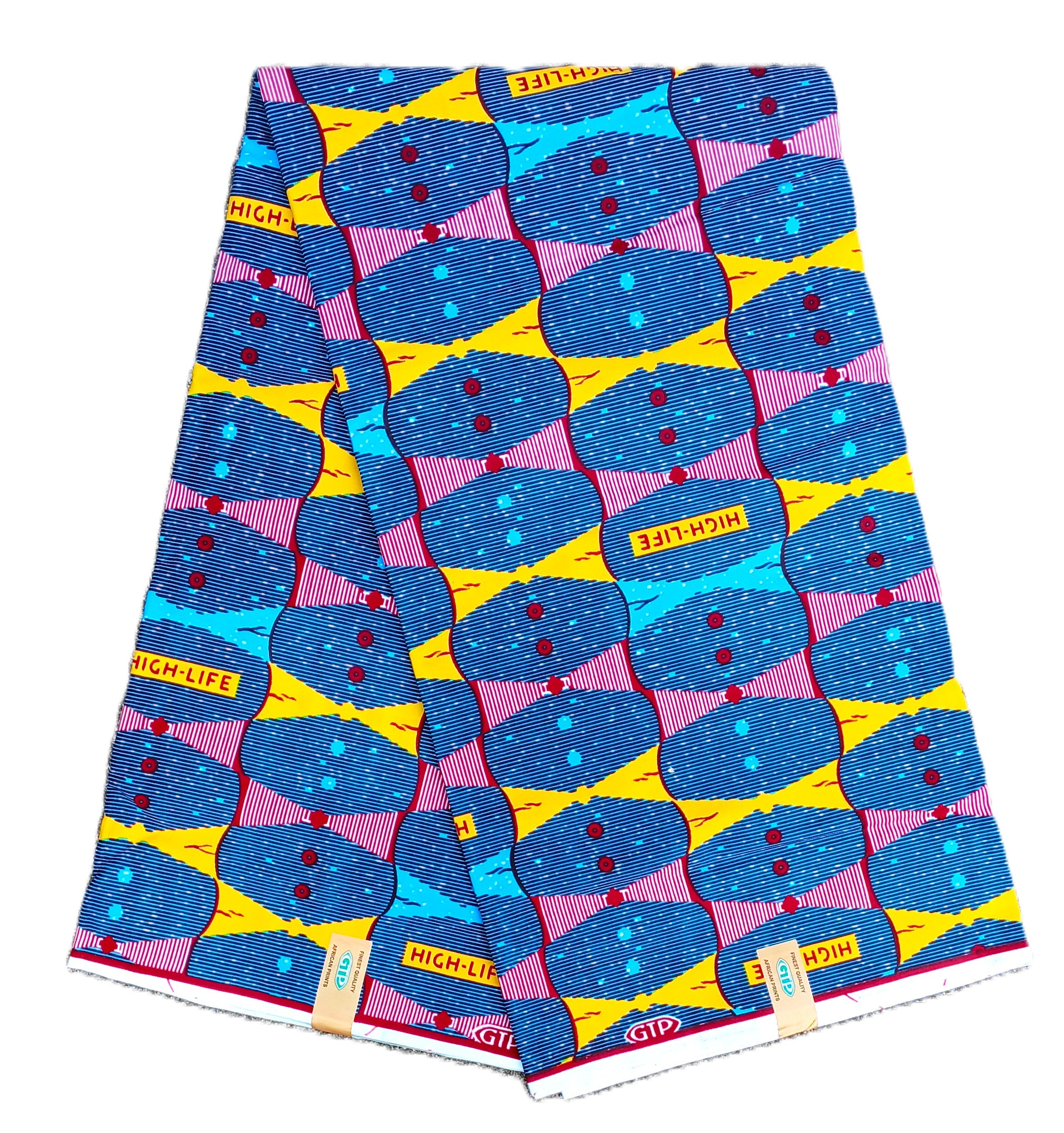African Ankara Wax Print Fabric – 6 Yards, 100% Cotton